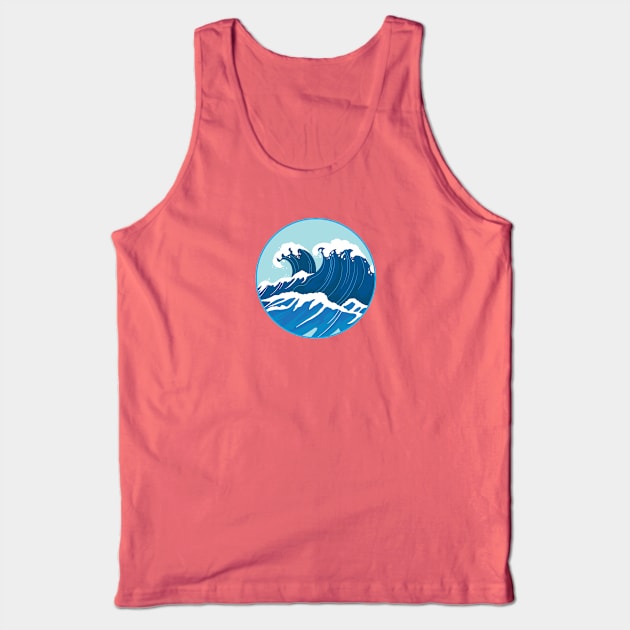 Big Wave Tank Top by Mint Tees
